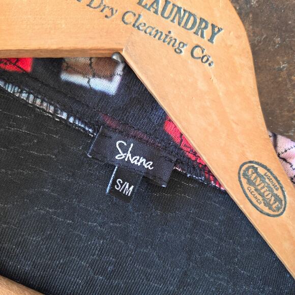 Shana Art to Wear Upcycled Tunic Top Size L Geometric Abstract Mesh Colorful - Picture 8 of 11